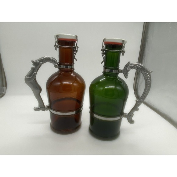 North by Northwest Glass Beer Growler Brewery Muster Geschutzt 2 Liter Brown - Picture 6 of 6